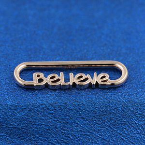 Rose Gold Plated Silver ME Styling Believe Word Link Charm Bead Only Fits European Pandora Me Type Jewelry Bracelets Necklaces