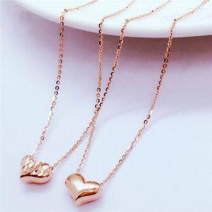 Pendant Necklaces Ies Necklace Russia 585 Purple Gold Love 14K Rose Plated Women's Simple Clavicle