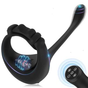 Sex Toy Massager 3 i 1 Cock Vibrator Penis Ring Butt Anal Plug Man Prostate Massager Stimulator Wireless Remote Control Cocking Toys Men Sex Toys