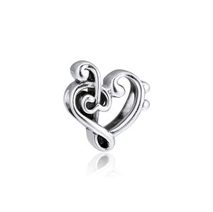 2019 New Autumn Heart Trefle Clef Charm Sterling Silver Beads Fit Pandora Style Charms Bracelets Necklaces for Women Jewel33397009