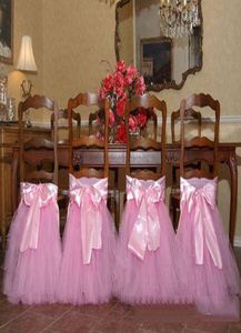 Custom Made Lace Tulle Chair Sashes Party Chair Gauze Back Sash Chair Decoration Covers Party Wedding Suppies7210719