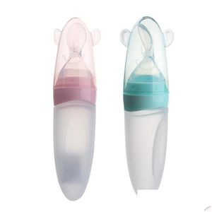 Milk Jugs Milk Jugs 90Ml Baby Squeezing Feeding Spoon Sile Training Scoop Foods Feeder Safe Tableware Infant Food Supplement Dhgarden Dhkaj