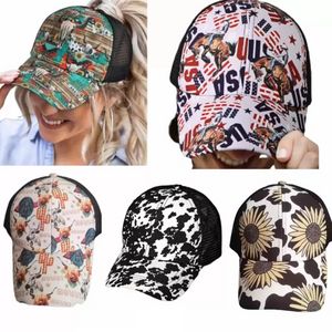 Ponytail Hat Criss Cross Crossed Wspaniałe niechlujne bułki Ponycaps Baseball Cap Trucker Hats Hats FY2518 TT1201