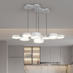 Modern Simple Led Dimmable Ceiling Chandelier Lights for Living Room Bedroom Study Dining Table Circle Lamp Home Decor Luster