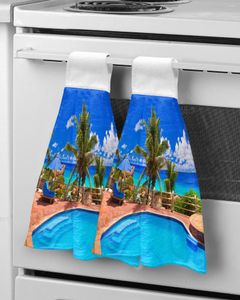 Asciugamano Tropical Beach Piscina Mano Forniture per il bagno Accessori da cucina morbidi e assorbenti Strofinacci per la pulizia