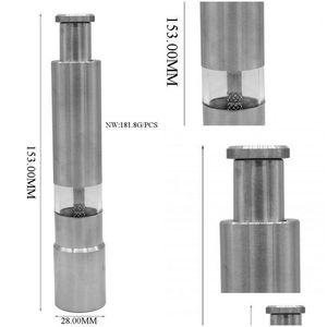 Mills Manual Pepper Grinder A￧o inoxid￡vel Ferramenta de aromationamento de salgadinho de cozinha Abrester abastecimentos de cozinha Mills 10 5ml F2 Drop dhgarden dhild