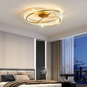 Ceiling Lights Strip Light Crystal Rings Lamp 3 Color Temperatures In One Gold Lighting Fixture Indoor Diamond Luster