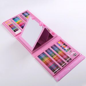 208pcs schilderen Pennen Paint Brush Set Kindercadeau Art Painting Color Watercolor Pen Crayon met tekenboordartikant