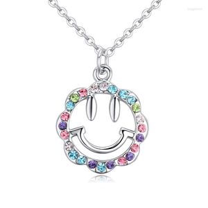 Pendant Necklaces 2022 Crystal & Plated Alloy Plating Jewellery Jewerly Smiling Angel Necklace Women Fashion Jewelry Wholesale