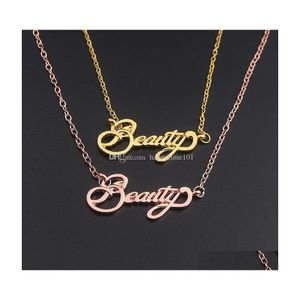 Anhänger Halsketten Brief Halskette Personalisierte Schönheit Handgemachte Schmuck Weihnachtsgeschenk Silber/Gold Ketten Halsketten Drop Lieferung Anhänger Dhyt5