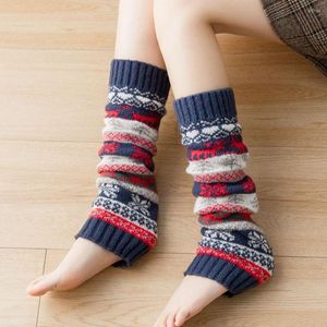 Kadın Çorap Sonbahar Kış Kız Ayak Kapağı Örme Yün Botlar Noel Kar Tanesi Sıcak
