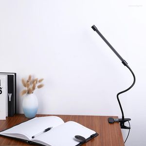 テーブルランプUSB LEDデスクランプクリップ付き柔軟なベッドサイドブックリーディングスタディオフィスワークチルドレン