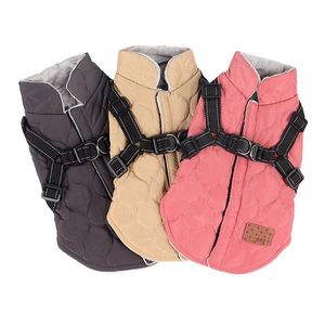 Vestuário para cães roupas quentes para pequena jaqueta de casaco de estimação de inverno à prova de vento colete de cachorro acolchoado colete yorkie chihuahua arnês 221202