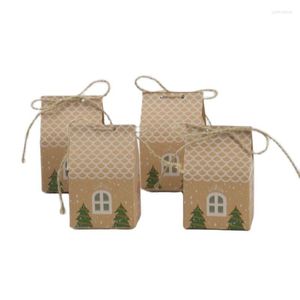 Gift Wrap Christmas Candy Bags House Shape Box Cookie Packaging Boxes Tree Pendants S