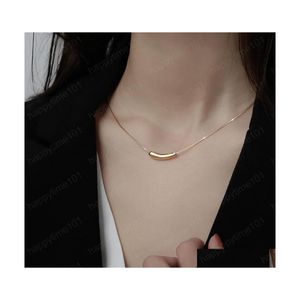 Anhänger Halsketten Trendy Kleine Aubergine Form Anhänger Goldene Silber Farbe Rohr Halskette Metall Schlüsselbein Kette Schmuck Für Frauen Drop De Dhxgn