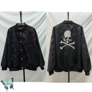 Men's Jackets Mastermind Japan Embroidery Skull Logo Do Old Damage Design Leather Sleeve MMJ Button Jacket T221202