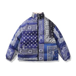 Męskie Parkas Winter American Men Hip Hop Reversible Kurtka Parka nerkowca kwiat bawełniany płaszcz i zagęszczany chleb damski 221201