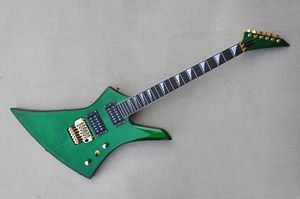 Green Body Electric Guitar med gyllene hårdvara Rosewood Fingerboard kan anpassas