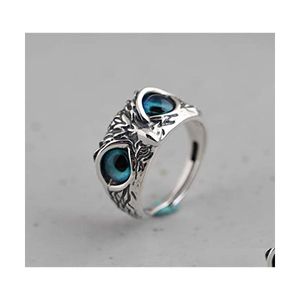 Bandringen mode sieraden uil verstelbare ring blauw ooguilt ringen drop levering dh4wy