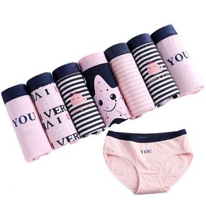 Calcinha feminina 7 pcslot calcinha feminina cueca cueca de algodão sexy calcinha lingeries cueca calcinas shorts moutpent garotas fofas calcinha de calcinha 221202