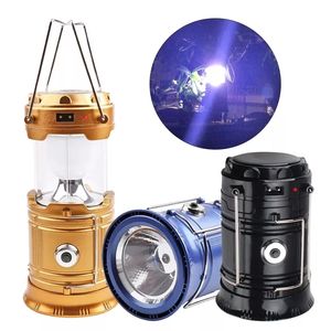 Portable Solar Charger Camping Lantern Decor Lamps LED Outdoor Lighting Folding Camp Tent Lamp USB Rechargeable lantern