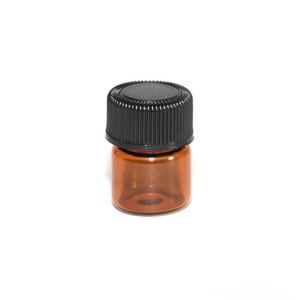 1ml Amber Glass Essential Oil Bottle perfume sample tubes Bottle with Plug and caps packing