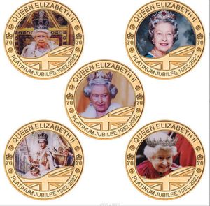 Arts and Crafts Kolekcja pamiątkowych monet królowej brytyjskiej Królowej Prezenty galwaniczne medale hurtowe metalowych rękodzieło 2022