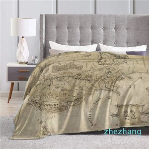 Coperta con mappa della Terra di Mezzo, trapunta da letto leggera in velluto ultra morbido, durevole, in pile per decorazioni per la casa