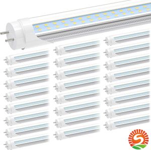 T8 4FT LED Tube Light Bulbs 28W 3000K 3000LM T12 4 Foot LED Tubes Replacement for Fluorescent Fixtures Clear Dual Ended Power Garage Warehouse Shop Lights