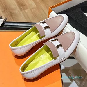 Casual Shoes Women 'S Cover Foot Muller Shoes Luxury Designer Formal Leather Flat Bottom Classic Fashion Metal Buckle Color Neutral Comfortable 011