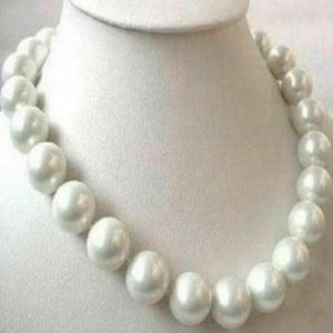 Skönhet 16mm aaa vit södra skal pärla runda pärlor halsband 18 tum