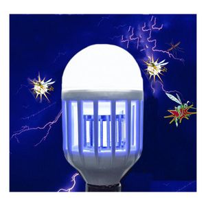 Led Bulbs Mosquito Killer Lamp E27 110V 220V 15W Led Bb Electric Trap Light Electronic Anti Insect Bug Night Lamps Drop Delivery Lig Dhgh8