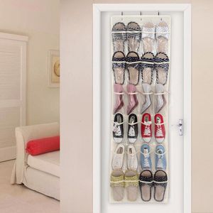 Klädlagring 24 Pocket Hanging Shoe Bag Door Holder Shoes Organizing With Hooks Space Saver Home Organizer