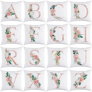 Pillow Geometric Letters Flowers Pillowcase Cover Home Decoration Customizable on Sale