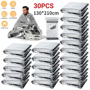 530PCS Waterproof First Aid Survival Blanket for Outdoor emergency tarp shelter - Silver Rescue Curtain Foil Thermal Military Grade - 130x210CM