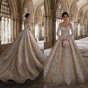 Luxuriöse Ballkleid-Brautkleider, transparent, Bateau, trägerlos, exquisiter Bewerber, rückenfrei, Reißverschluss, Tüll, Kapellenschleppe, nach Maß, Vestidos De Novia