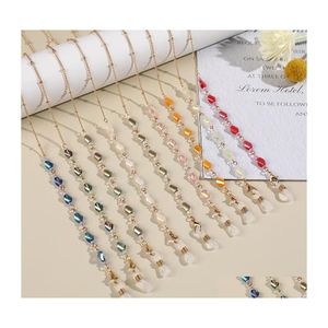 Eyeglasses Chains Fashion Colorf Crystal Beaded Glasses Chains Lanyard Eyeglasses Holder Eyeglass Rope Sunglasses Cord Neck Strap Fo Dhaop