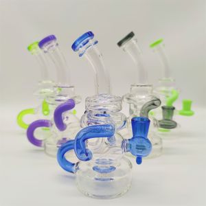 2022 8 pollici assortiti narghilè in vetro Bong Dabber Rig Recycler Tubi Bong ad acqua Tubo di fumo 14,4 mm Giunto femmina con ciotola normaleBanger Magazzino USA