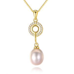 New Pearl Pendant Necklace S925 Sterling Silver Set 3A Zircon Box Chain Necklace European Fashion Women Collar Chain High end Jewelry Valentine's Day Gift SPC