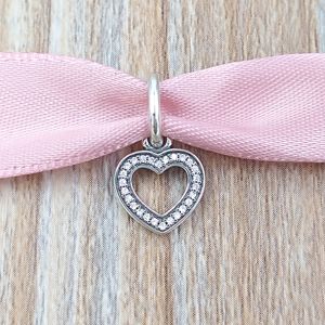925 Sterling Silver Beads Sharpling Heart Pendant Charm يناسب قلادة المجوهرات الأوروبية على طراز Pandora 791304CZ Annajewel