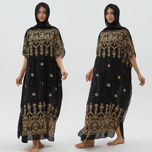 Etniska kl￤der Chiffon Middle East Abaya Women's Africa broderade Casul Turban kl￤nningar Traditionella saudiska maxi Kaftan Dashiki KL03#