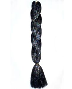 Human Ponytails 100g 24quot Bling Hair Synthetic Jumbo Braid Mixed Metallic Glitter Twinkle Tinsel3012184
