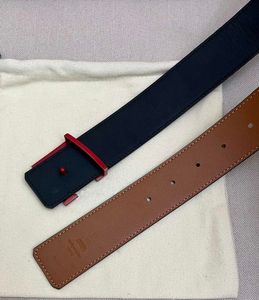 Designer Black/Brown Leather Belt Blue/Red Buckle Men Jean Business Formal/Casual Belts Belts & Accessories