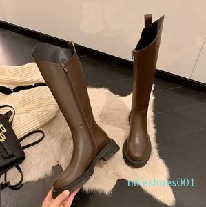 Boots Women's Round Toe Zip Luxury Brand Knee High Tall Long Wide Calf Plus