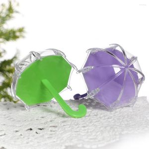 Gift Wrap 12Pcs Eco-friendly Candy Tin Mini Jar Convenience Cute Plastic Fillable Umbrellas Box