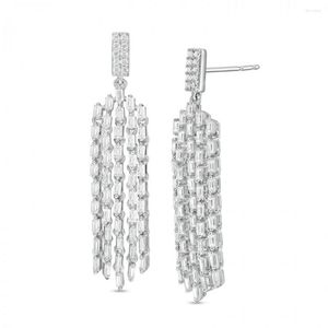 Stud Earrings HESHI Earring-Platinum TW Diamond Chandelier Drop