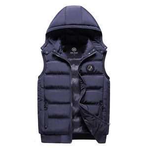 Coletes masculinos de inverno de inverno Caso de algod￣o moda urbana com capuz com capuz de capuz standup colar jacket masculino juvenil cl￡ssico macio colete 221202