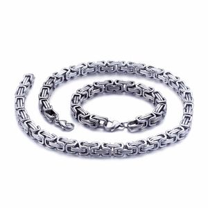Correntes 5 mm/6 mm/8 mm de largura prata aço inoxidável rei bizantino colar corrente pulseira joias masculinas joias artesanais colares de entrega gota caneta Dhzpj