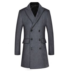 Herren-Wollmischungen, Premium-Mischung, zweireihig, lang, Erbsenmantel, britischer Stil, verdickt und für Herren, Windjacke 221201