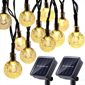 Decorações de jardim 50 LEDs 10m Crystal Ball Solar Light Outdoor IP65 Lâmpadas de fada à prova d'água Garlands Decoração de Natal 221202